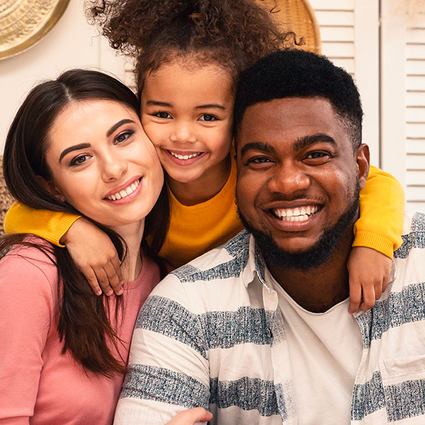 Happy multiracial family portrait